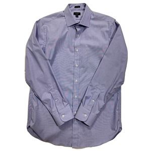 J Crew Dress Shirt Mens 15.5/34 Blue Stripe Ludlow Slim Point Collar Long Sleeve